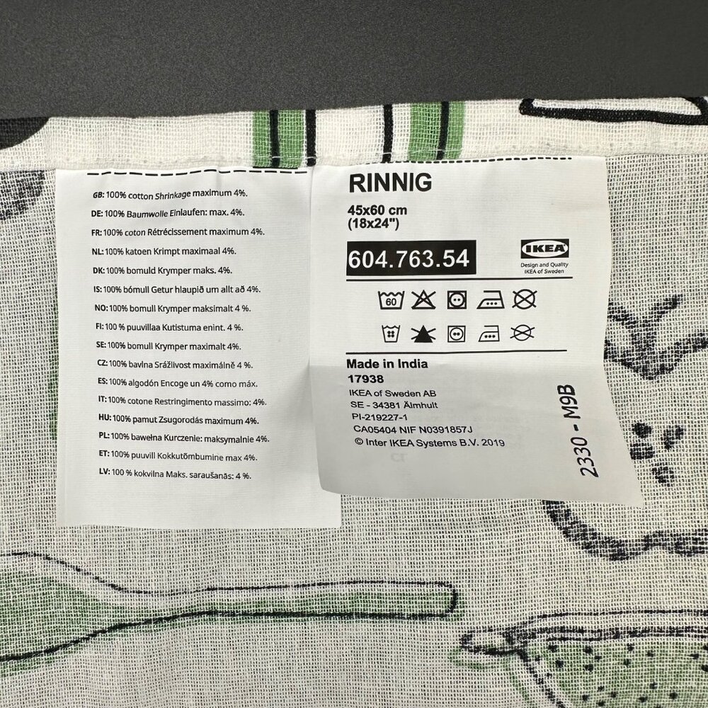 Kitschy Kitchen Dish Towels Green Black White Hanging Loop IKEA Rinnig Cotton - Picture 4 of 8